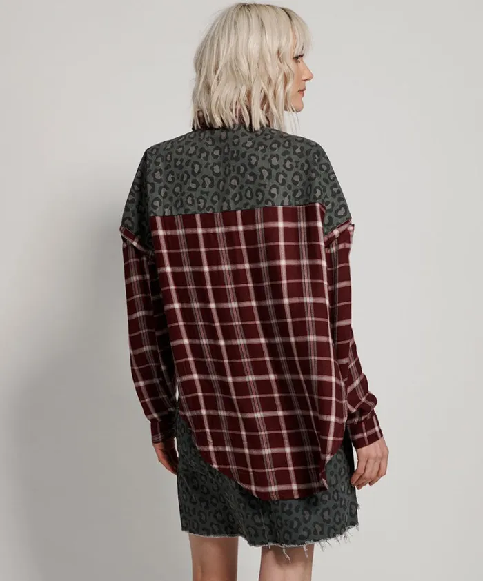 One Teaspoon Shirts OXBLOOD CHECK MOTLEY SHIRT 8211 Women One Teaspoon Shirts OXBLOOD CHECK MOTLEY SHIRT 8211 Women