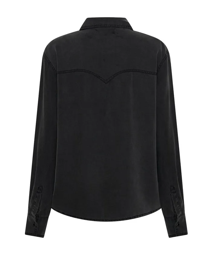 One Teaspoon Shirts SOFT BLACK TENCEL WESTERN SHIRT 8211 Women One Teaspoon Shirts SOFT BLACK TENCEL WESTERN SHIRT 8211 Women