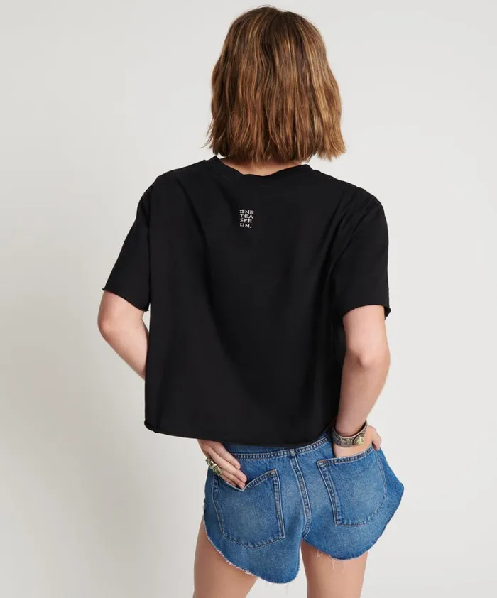 One Teaspoon Tees and Tanks BLACK CROPPED SPACE PUNK TEE 8211 Women One Teaspoon Tees and Tanks BLACK CROPPED SPACE PUNK TEE 8211 Women