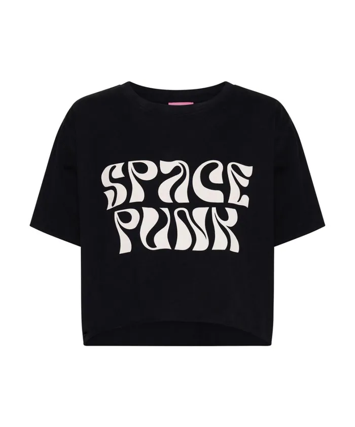 One Teaspoon Tees and Tanks BLACK CROPPED SPACE PUNK TEE 8211 Women One Teaspoon Tees and Tanks BLACK CROPPED SPACE PUNK TEE 8211 Women