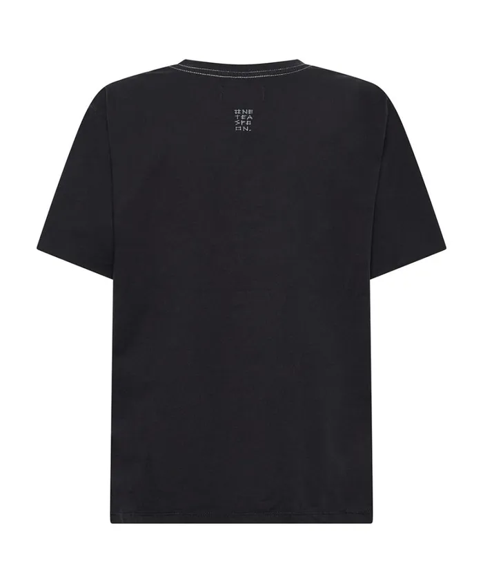 One Teaspoon Tees and Tanks BLACK GRAFFITI BIRD SPLIT HEM TEE 8211 Women One Teaspoon Tees and Tanks BLACK GRAFFITI BIRD SPLIT HEM TEE 8211 Women