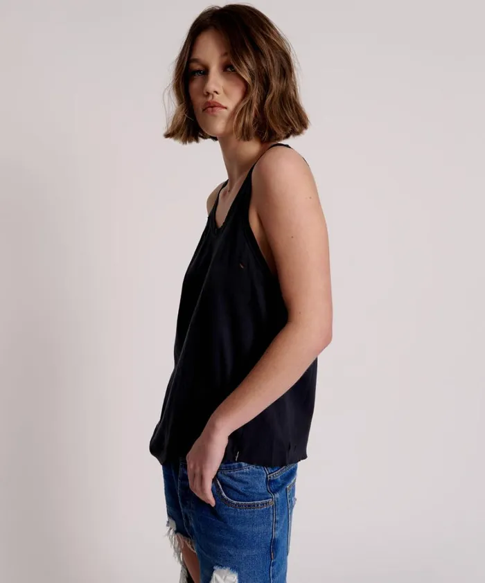 One Teaspoon Tees and Tanks BLACK STONE RIBBED DISTRESSED DADDIO SINGLET 8211 Women One Teaspoon Tees and Tanks BLACK STONE RIBBED DISTRESSED DADDIO SINGLET 8211 Women
