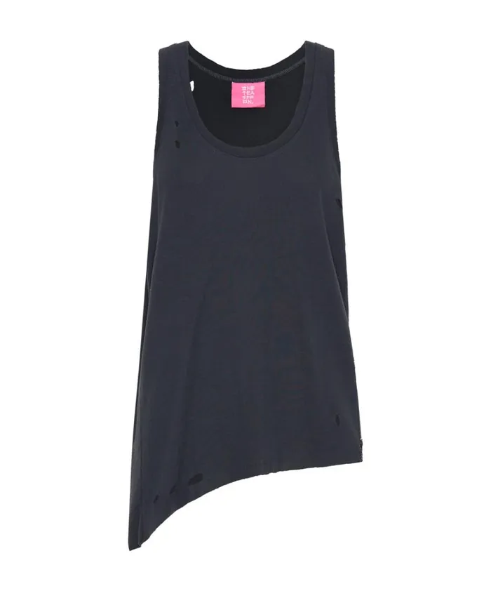 One Teaspoon Tees and Tanks BLACK STONE RIBBED DISTRESSED DADDIO SINGLET 8211 Women One Teaspoon Tees and Tanks BLACK STONE RIBBED DISTRESSED DADDIO SINGLET 8211 Women