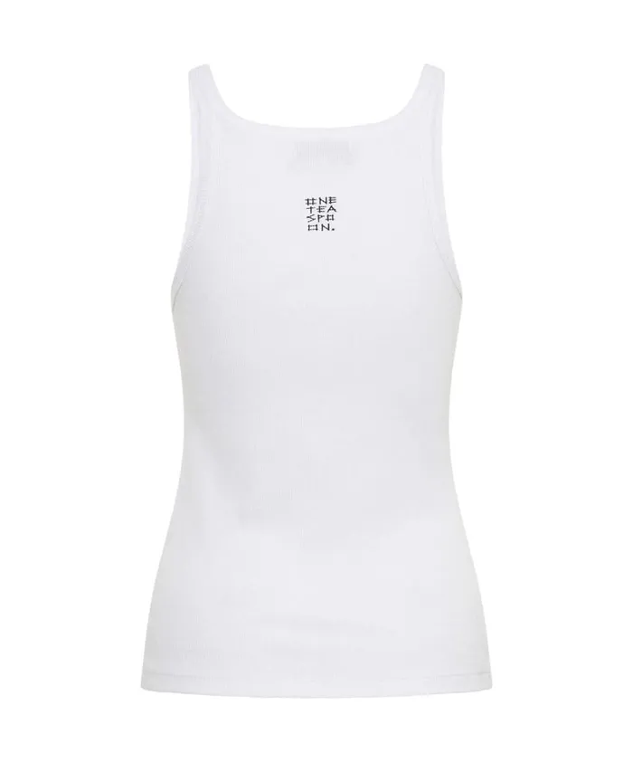 One Teaspoon Tees and Tanks LOVE RIB SINGLET WHITE 8211 Women