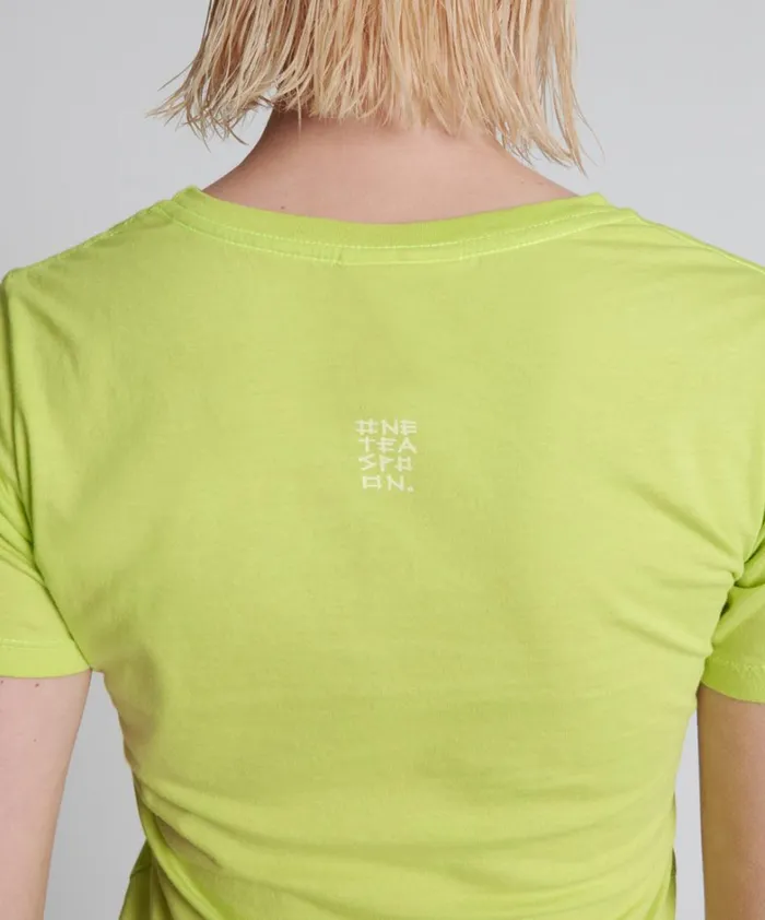 One Teaspoon Tees and Tanks ONE TEASPOON ORGANIC FITTED LOGO TEE YELLOW 8211 Women
