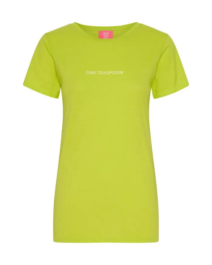 One Teaspoon Tees and Tanks ONE TEASPOON ORGANIC FITTED LOGO TEE YELLOW 8211 Women