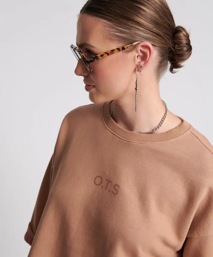 One Teaspoon Tees and Tanks OTS SWEAT TEE BROWN 8211 Women One Teaspoon Tees and Tanks OTS SWEAT TEE BROWN 8211 Women