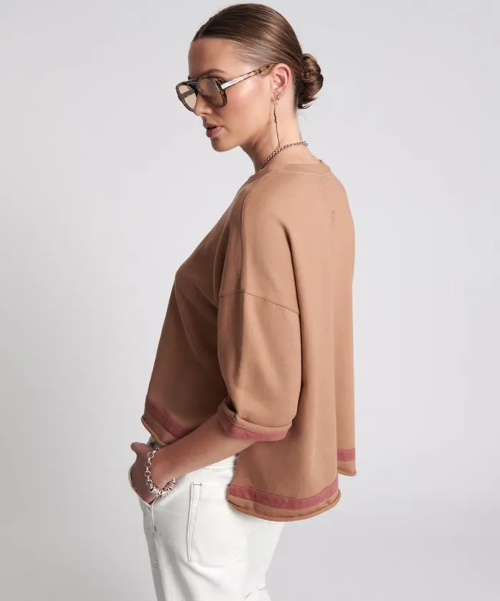 One Teaspoon Tees and Tanks OTS SWEAT TEE BROWN 8211 Women One Teaspoon Tees and Tanks OTS SWEAT TEE BROWN 8211 Women