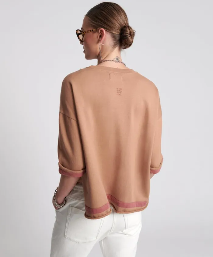 One Teaspoon Tees and Tanks OTS SWEAT TEE BROWN 8211 Women One Teaspoon Tees and Tanks OTS SWEAT TEE BROWN 8211 Women