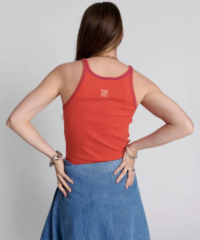 One Teaspoon Tees and Tanks RED ONE TEASPOON LOGO SINGLET 8211 Women