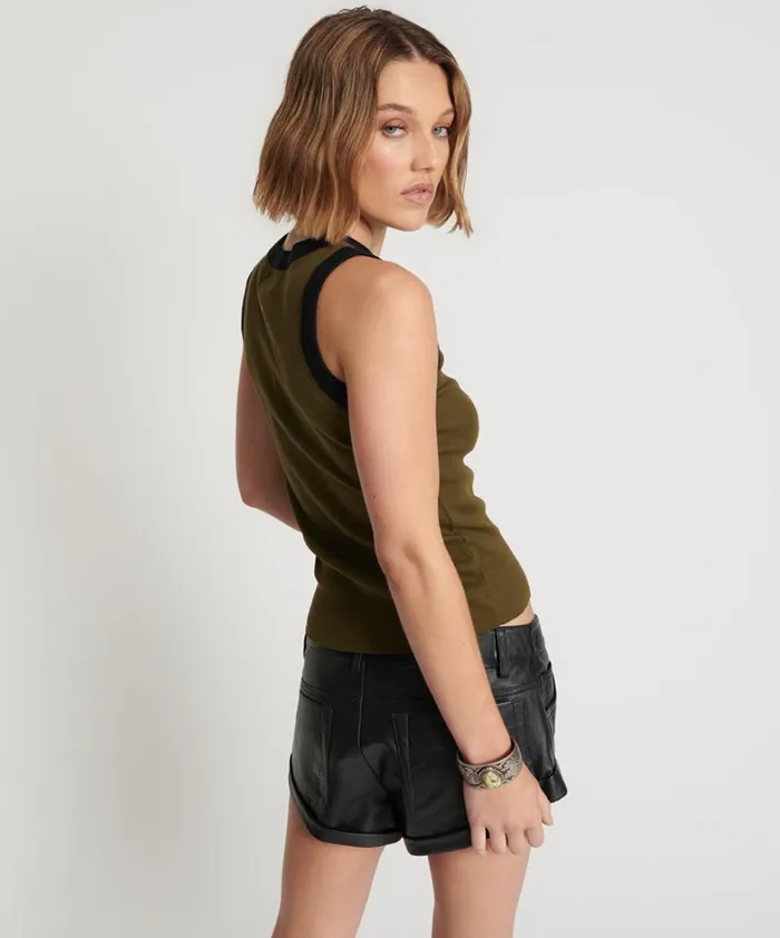 One Teaspoon Tops OTS KHAKI 2 TONE EQUIPMENT TANK 8211 Women