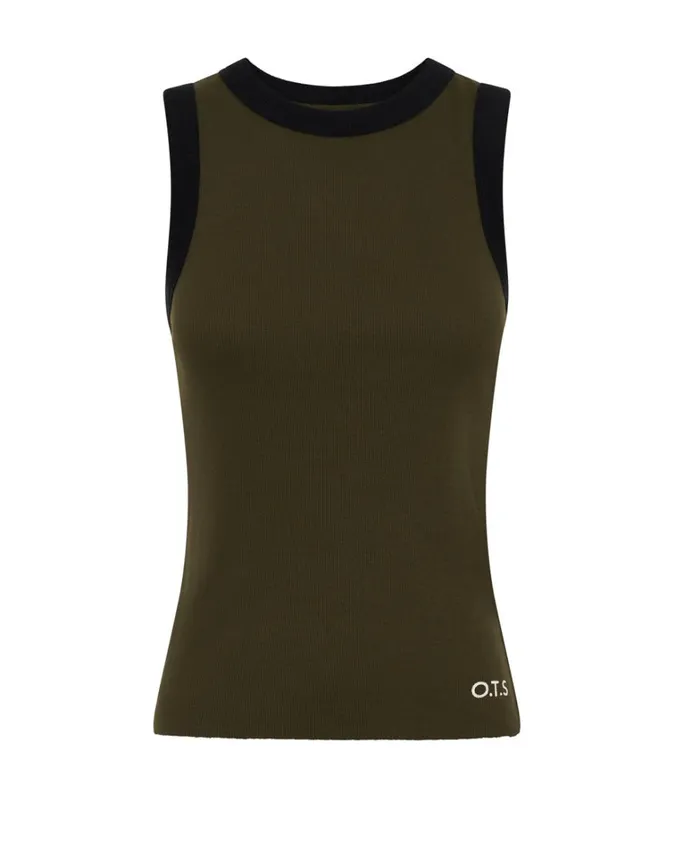 One Teaspoon Tops OTS KHAKI 2 TONE EQUIPMENT TANK 8211 Women