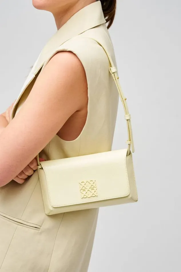 Oroton Baguette Bags Women Della Texture Small Baguette Lemon Curd