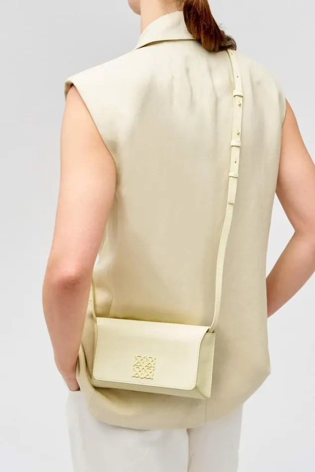 Oroton Baguette Bags Women Della Texture Small Baguette Lemon Curd