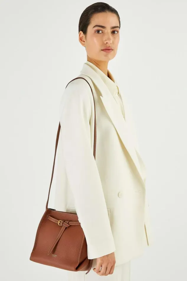 Oroton Crossbody Women Margot Mini Bucket Bag Whiskey