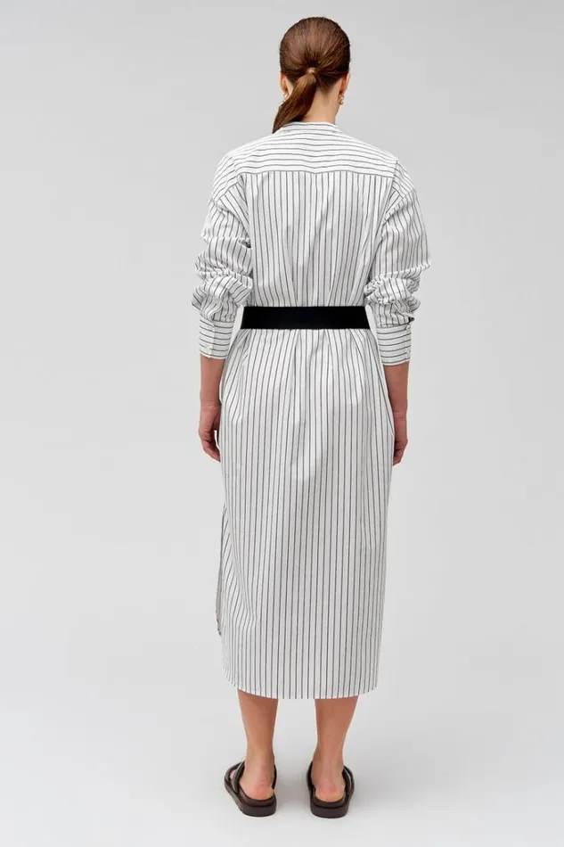 Oroton Dresses Women Pinstripe Shirt Dress White