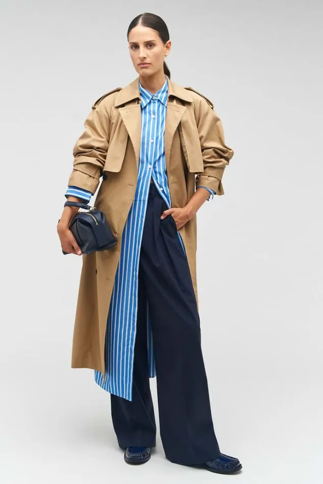 Oroton Dresses Women Poplin Shirt Dress Delft Blue