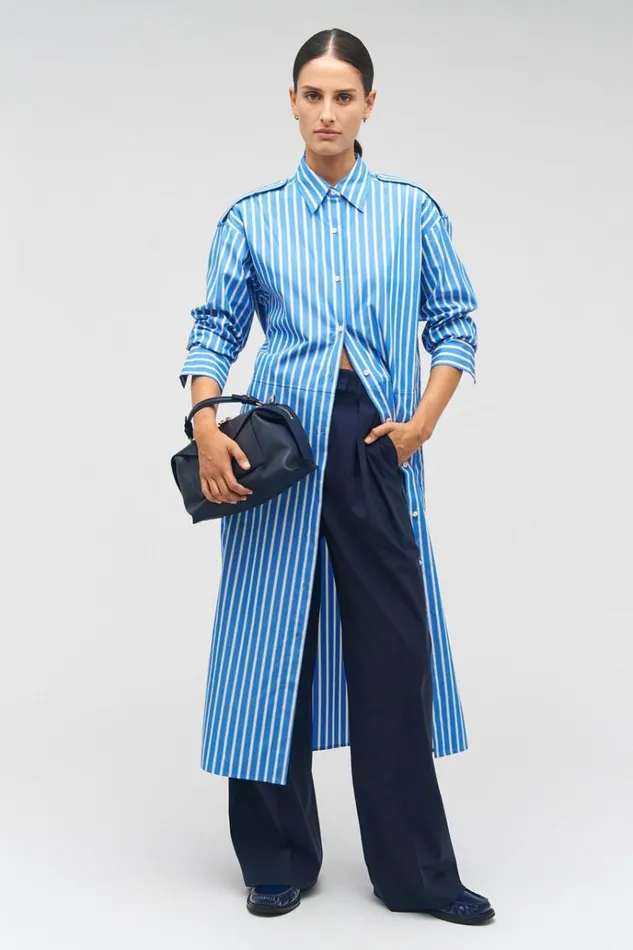 Oroton Dresses Women Poplin Shirt Dress Delft Blue