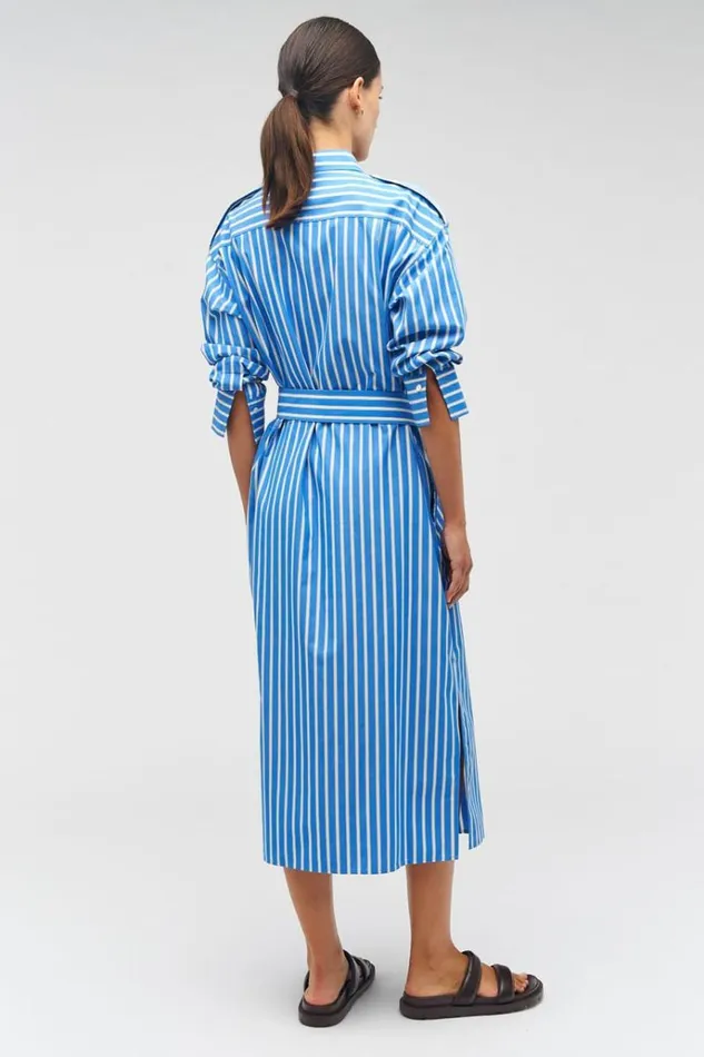 Oroton Dresses Women Poplin Shirt Dress Delft Blue