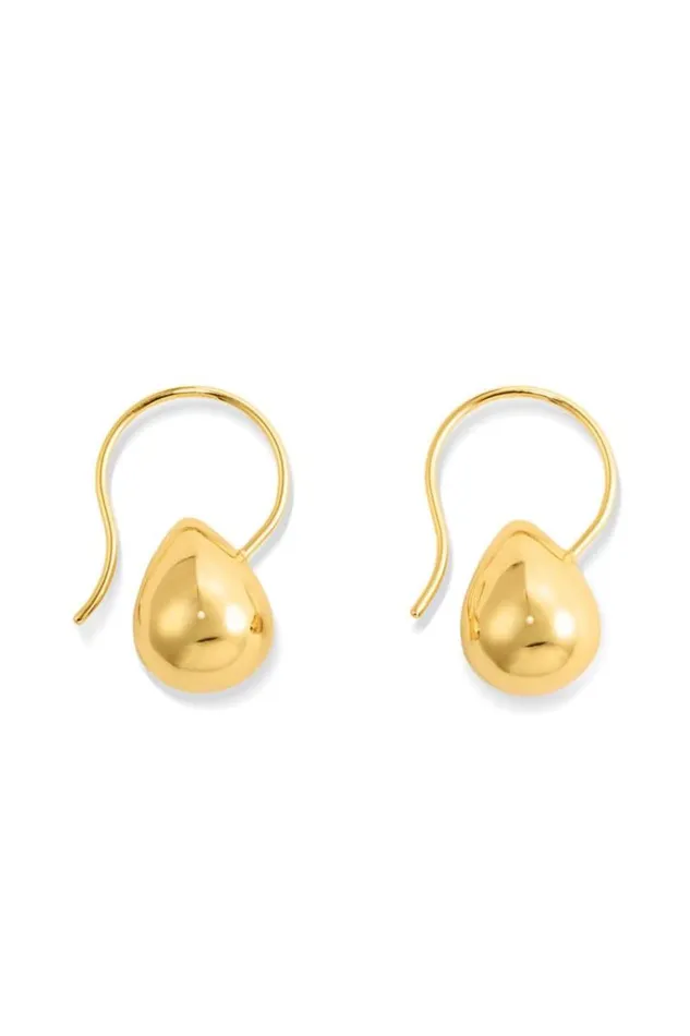 Oroton Earrings Jewellery Bonnie Tear Drop Bead Earrings Gold