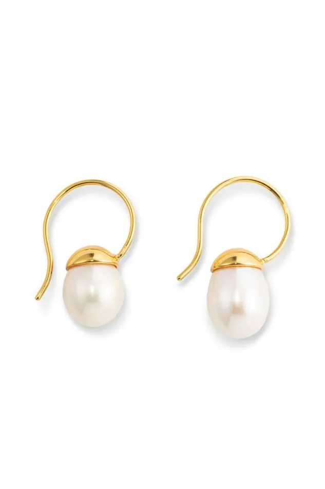 Oroton Earrings Jewellery Bonnie Tear Drop Bead Earrings Goldpearl