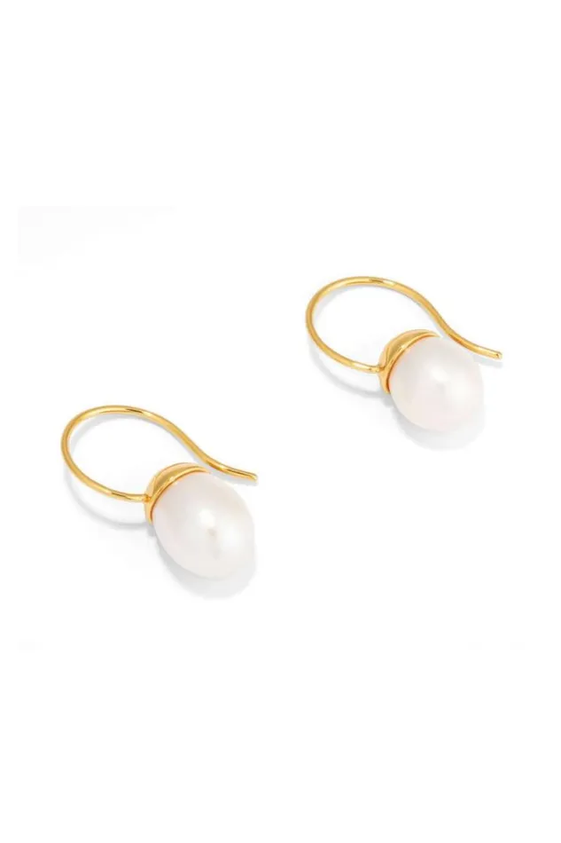 Oroton Earrings Jewellery Bonnie Tear Drop Bead Earrings Goldpearl