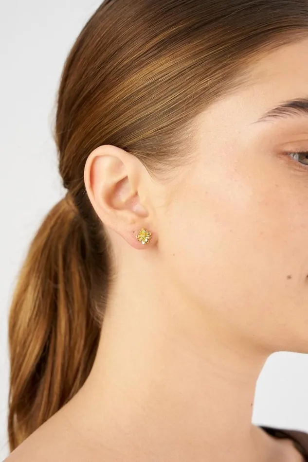 Oroton Earrings Jewellery Daisy Studs 18k Gold