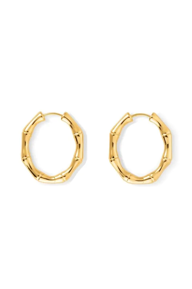 Oroton Earrings Jewellery Fife Large Hoops 18k Gold