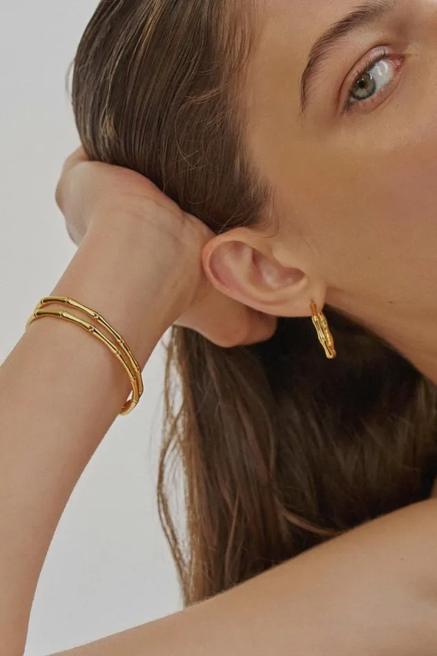 Oroton Earrings Jewellery Fife Large Hoops 18k Gold