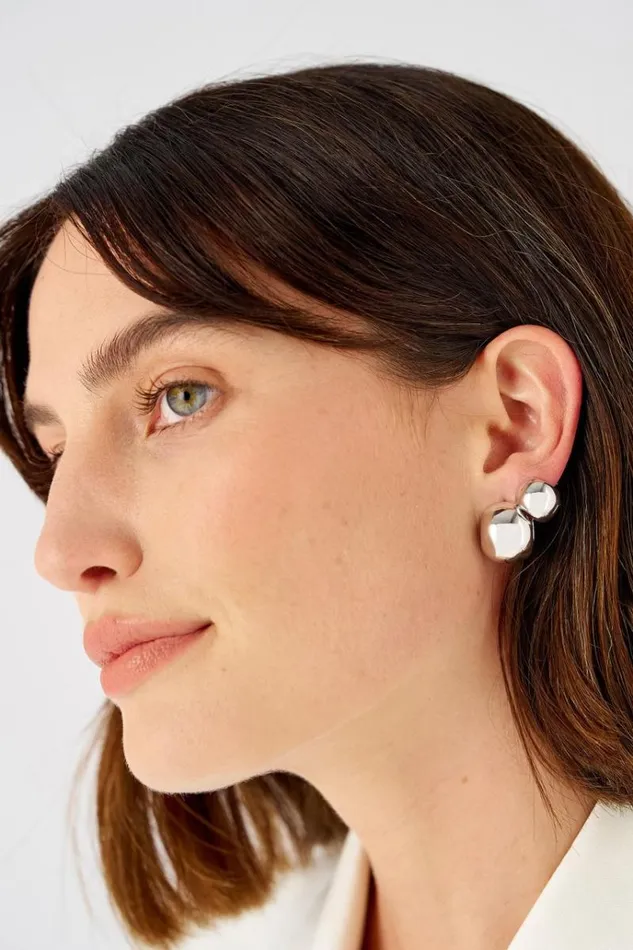 Oroton Earrings Jewellery Josie Huggies Silver