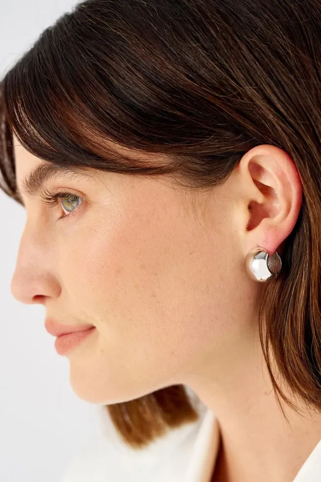 Oroton Earrings Jewellery Josie Huggies Silver