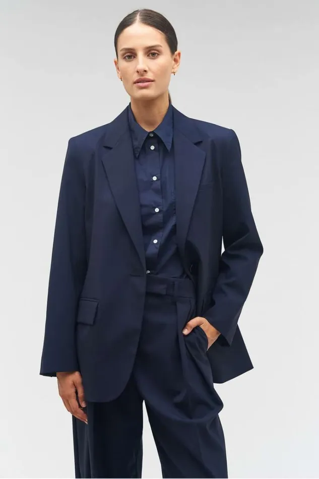 Oroton Jackets and Outerwear Women Single Breasted Blazer North Sea