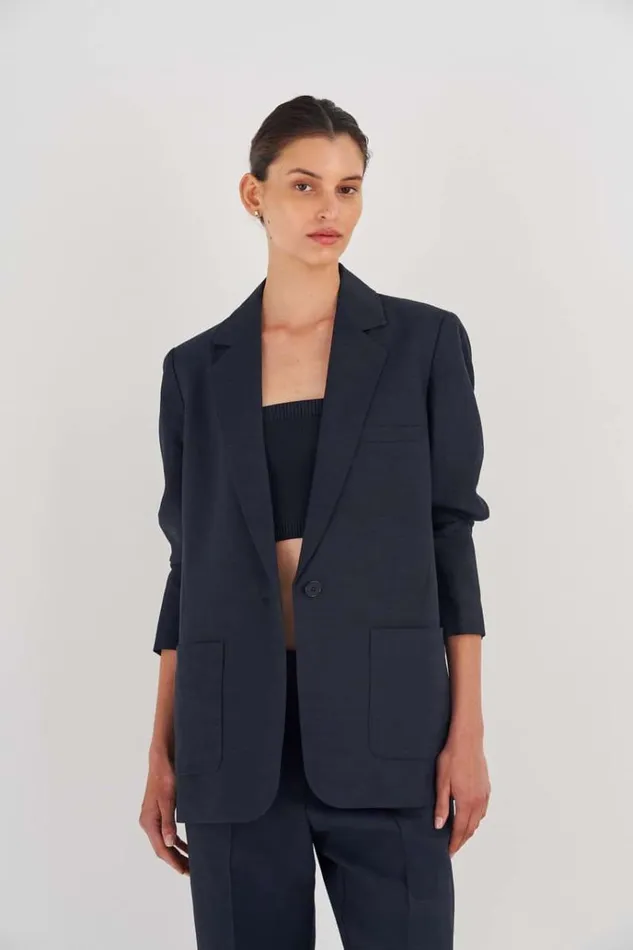Oroton Jackets and Outerwear Women Single Breasted Blazer North Sea