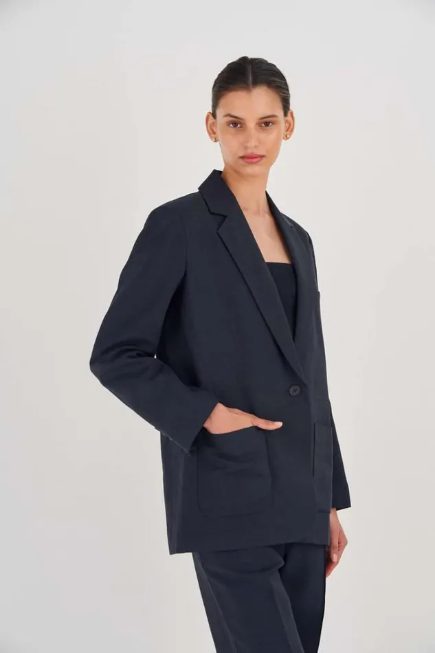 Oroton Jackets and Outerwear Women Single Breasted Blazer North Sea
