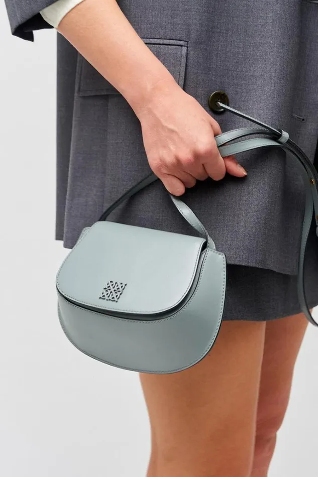Oroton Sets Women Della Saddle Shoulder Bag Grey Flannel