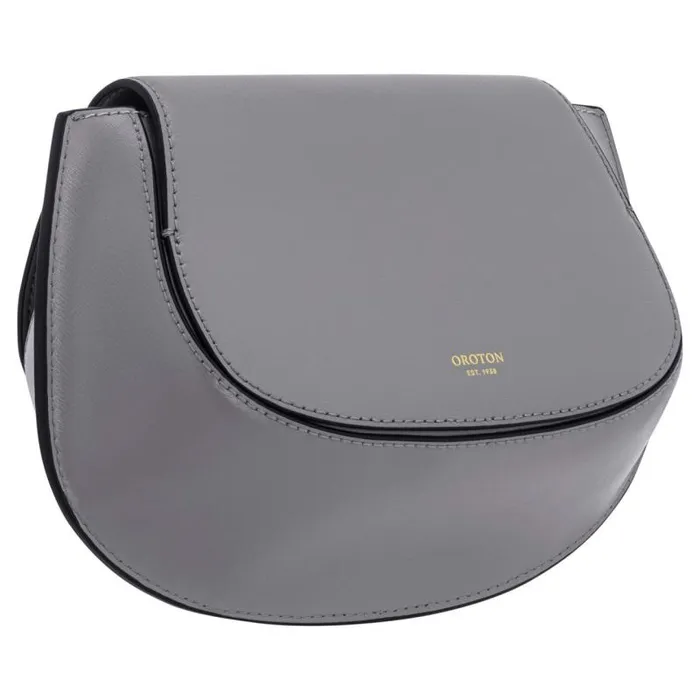 Oroton Sets Women Della Saddle Shoulder Bag Grey Flannel
