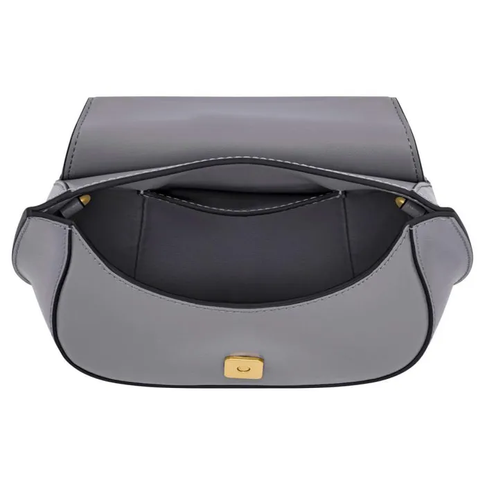 Oroton Sets Women Della Saddle Shoulder Bag Grey Flannel