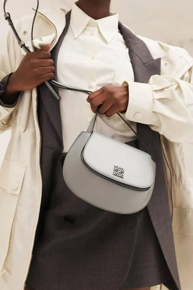 Oroton Sets Women Della Saddle Shoulder Bag Grey Flannel