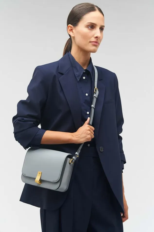 Oroton Shoulder Women Etta Large Day Bag Grey Flannel