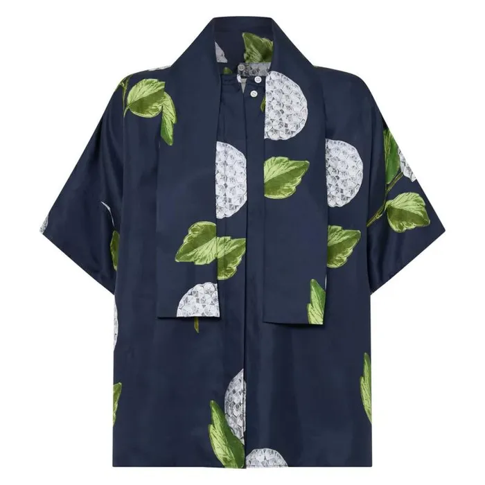 Oroton Tops Women Snowdrop Print Blouse North Sea