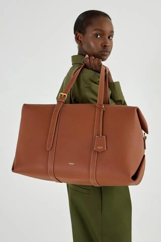 Oroton Travel Women Margot Weekender Whiskey
