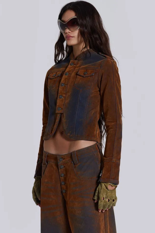 Outerwear Women Shop Zebe Velvet Touch Jacket Jaded London