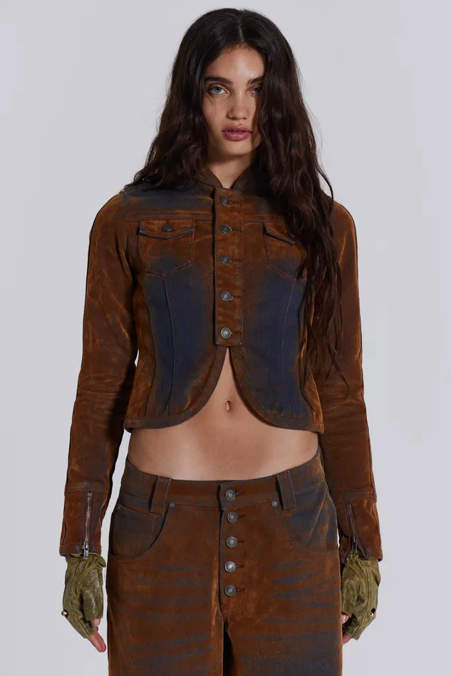 Outerwear Women Shop Zebe Velvet Touch Jacket Jaded London