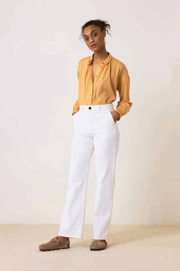 Pants and Jeans Women Leon and Harper Phil Plainy Trousers White
