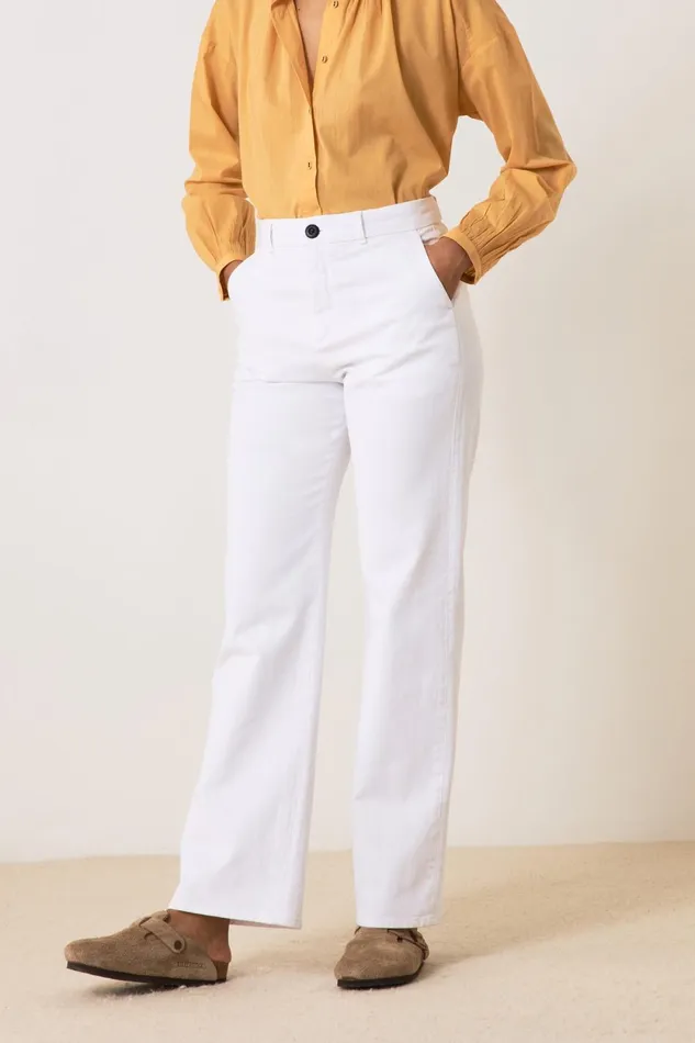 Pants and Jeans Women Leon and Harper Phil Plainy Trousers White