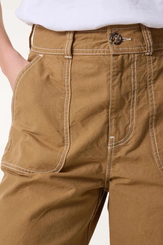 Pants and Jeans Women Leon and Harper Prag Plain Pants Mustard