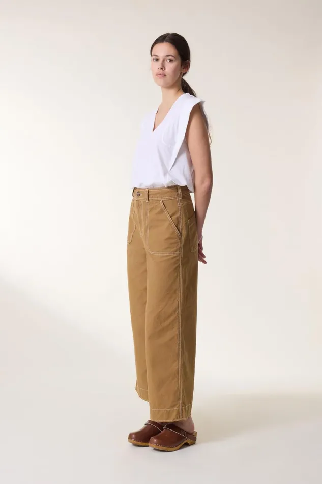 Pants and Jeans Women Leon and Harper Prag Plain Pants Mustard