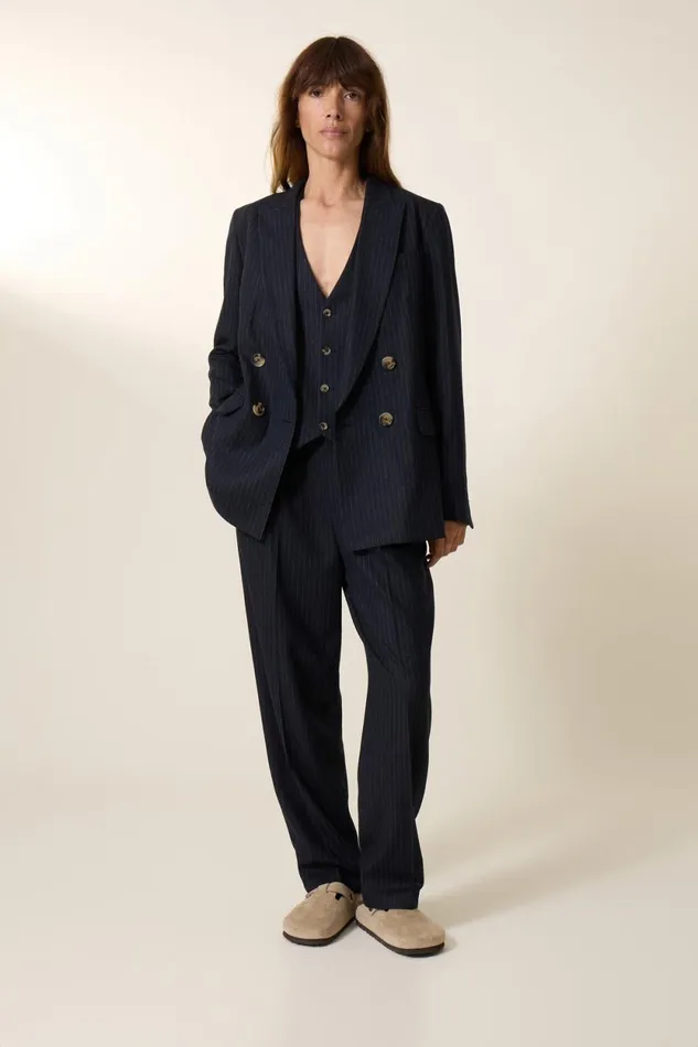 Pants and Jeans Women Leon and Harper Pummy Stripe Pants Blackstripe