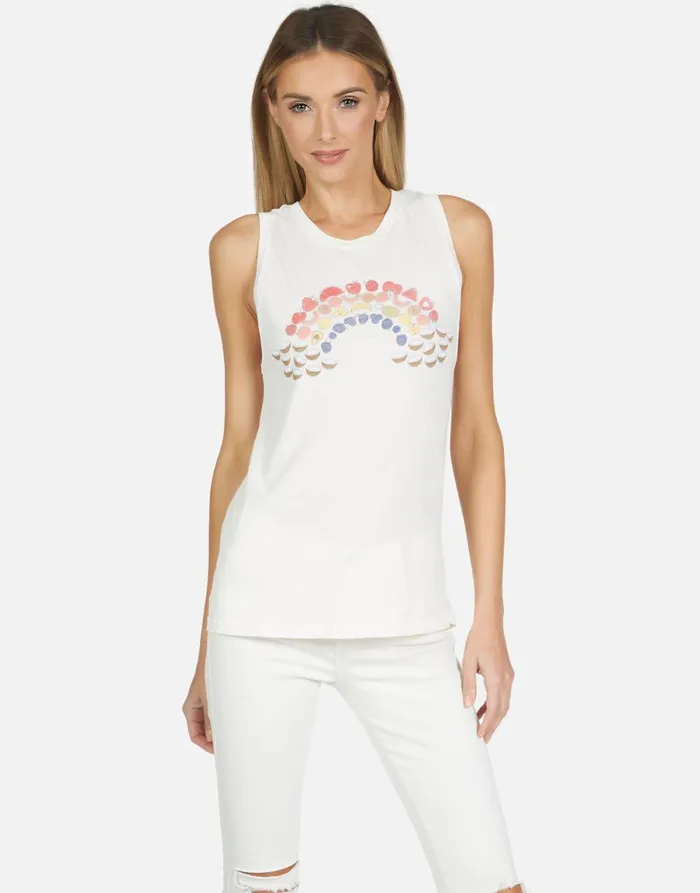 Peyton Fruit Rainbow Ivory Lace Women039s Lauren Moshi Tanks