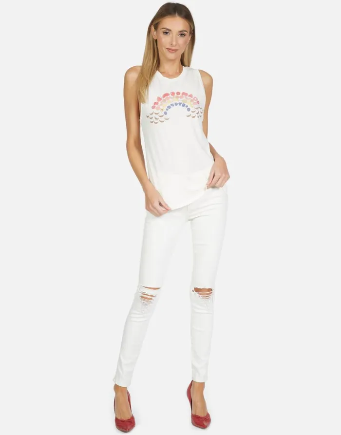Peyton Fruit Rainbow Ivory Lace Women039s Lauren Moshi Tanks